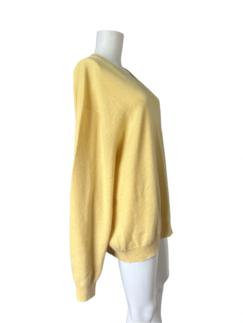 Club Room Cashmere Sweater Butter Yellow Soft Knit V Neck Mens Size XXL